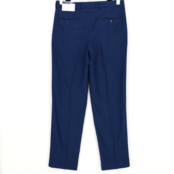 Nautica Men's Blue Birdseye Modern-Fit Bi-Stretch Suit Dress Pants Size W41 L32 - Picture 5 of 6